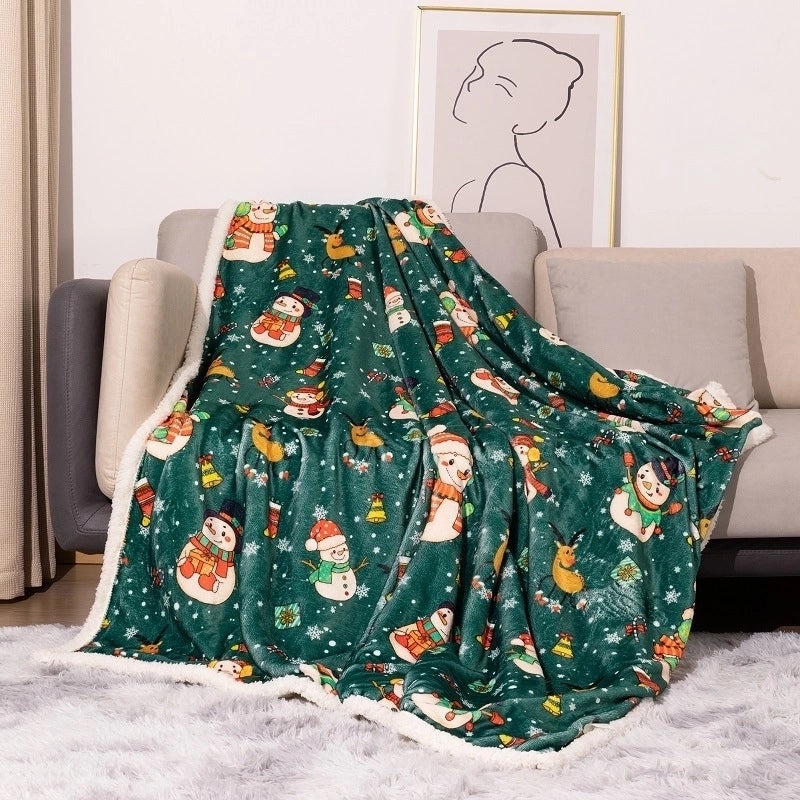 Cozy Christmas Reindeer Polyester Throw Blanket for Couch and Sofa Decor | Home & Living Textiles