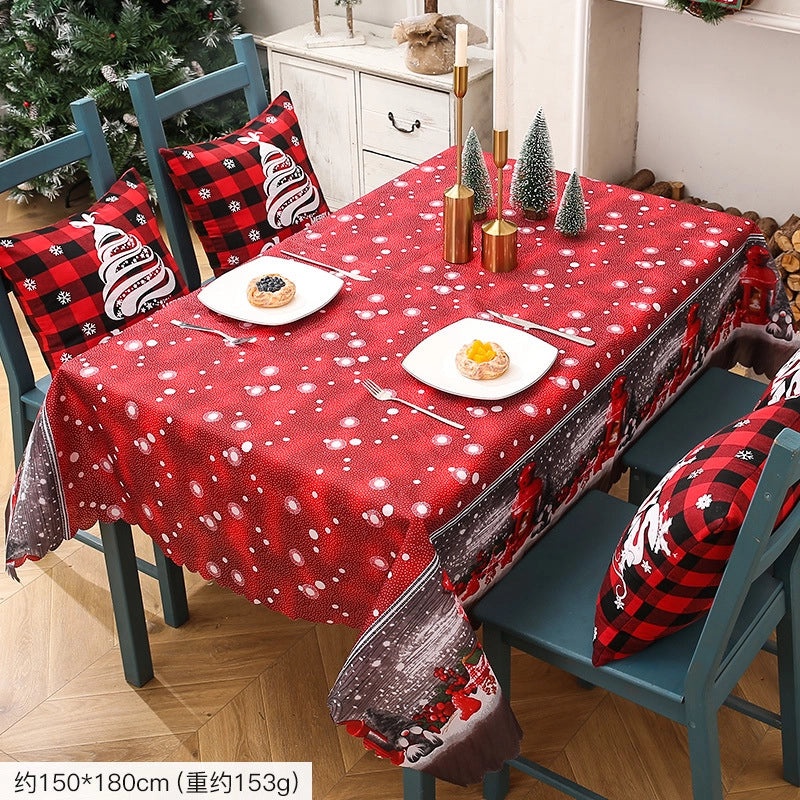 Festive Christmas Elk Tablecloth for Home and Party Decor|Holiday Table Linens
