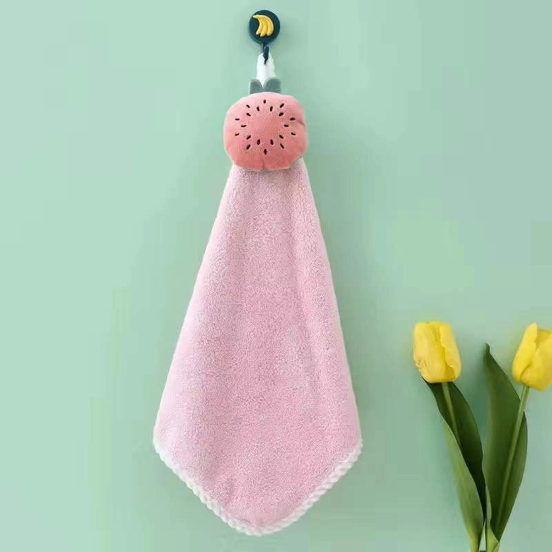 Cute Quick-Dry Hand Towel with Hanging Loop Thick Absorbent Lint-Free Cloth | Home & Kitchen Towels
