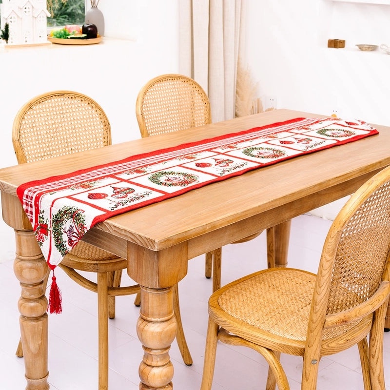 Festive Knitted Christmas Table Runner Cozy Holiday Table Decoration|Home Decor