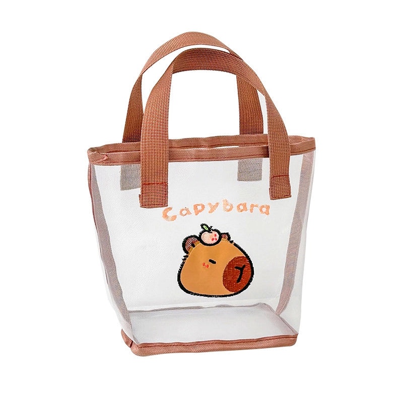 Cute Capybara Mesh Handbag for Girls | Travel & Beach Bags