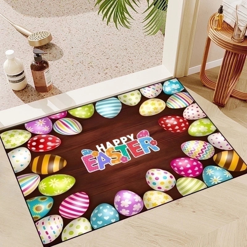 Easter Themed Casual Polyester Floor Mat for Vacation Decor|Home Decor & Rugs