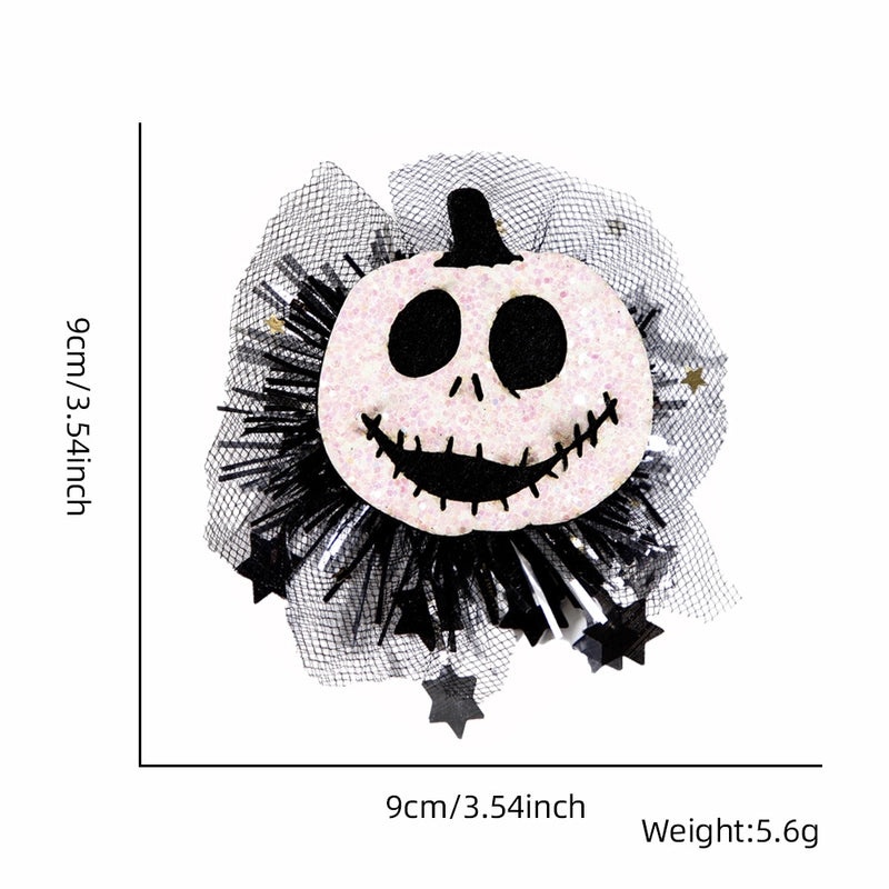 Halloween Retro Pumpkin Skull Ghost Felt Gauze Iron Party Hairpin|Halloween Accessories