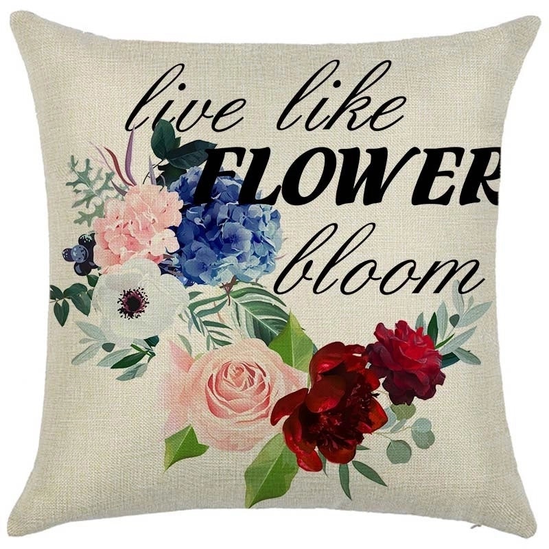 Rustic Floral Linen Pillow Covers | Home Decor & Bedding