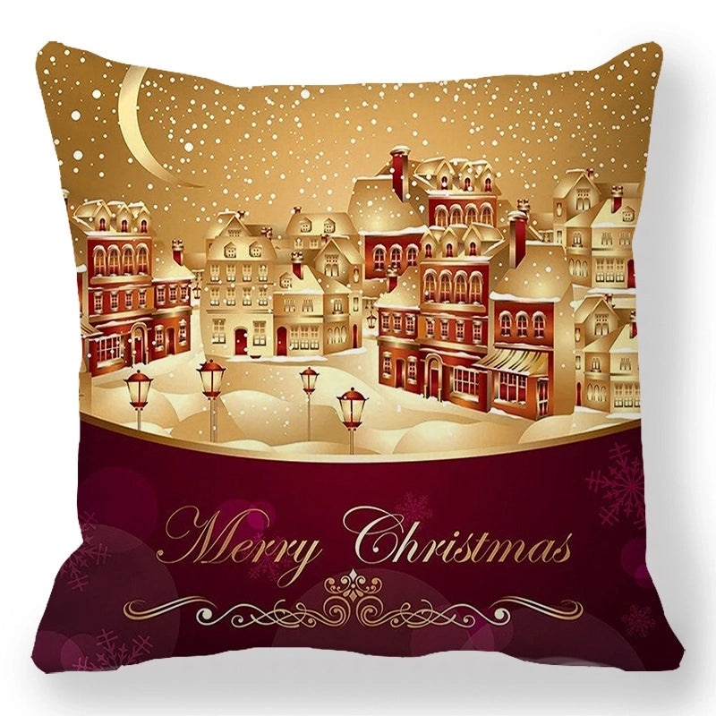 Ethnic Style Cartoon Santa Claus Peach Skin Pillow Covers for Couch and Sofa Christmas Decor|Home Decor Pillows