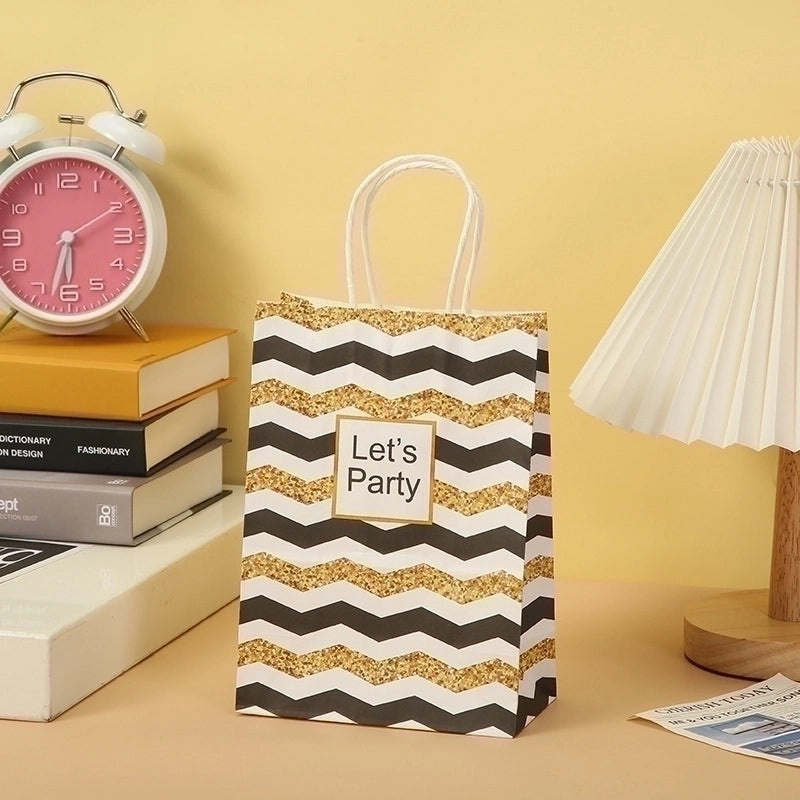 Simple Striped Kraft Paper Gift Bags for Daily Use|Gift Bags