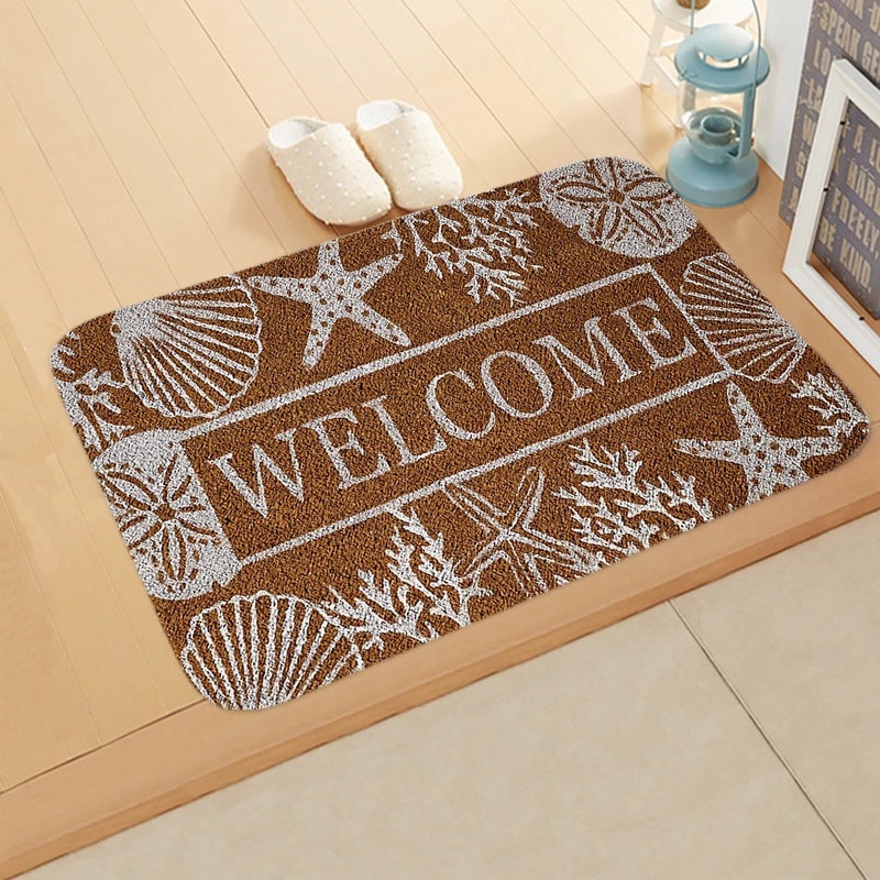 Rustic Letter Print Flannel Floor Rug | Home Decor & Flooring