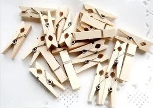 400 PCS Colorful Mini Wooden Clips 3.5x0.7cm with Hemp Rope Decorative Photo Clothes Pin|Home Decor Accessories