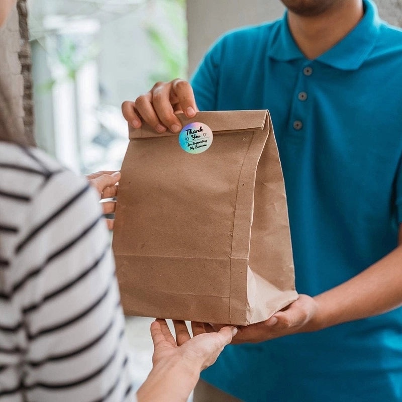 1000pcs Roll Laser Bronzing Thank You Stickers for Fashion Packaging|Packaging & Labels