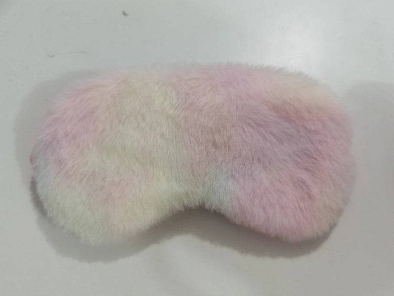Color Block Tie-Dye Rabbit Hair Eye Mask Minimalist Style | Sleep Masks