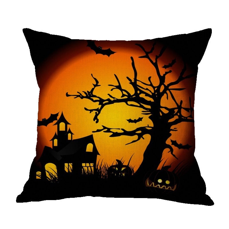 Halloween Punk Skull Linen Pillow Covers for Couch Sofa Decorative Throw Pillowcases|Home Decor & Pillows