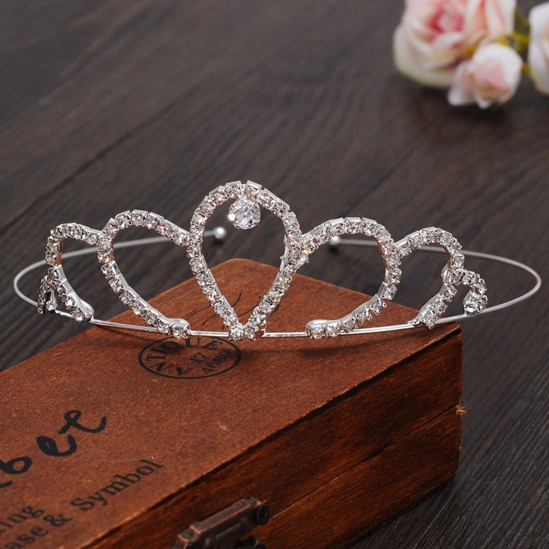 Elegant Princess Crown Hairpin with Rhinestone Inlay|Hair Accessories