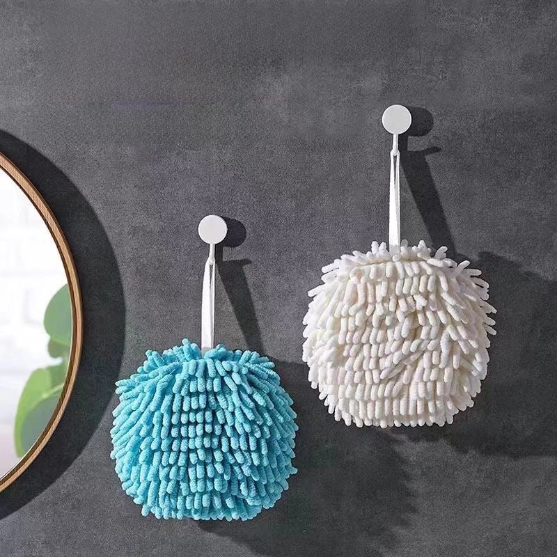 Quick-Dry Chenille Hand Towel Thickened Absorbent Kitchen Bathroom Hanging Cloth | Home & Kitchen Textiles