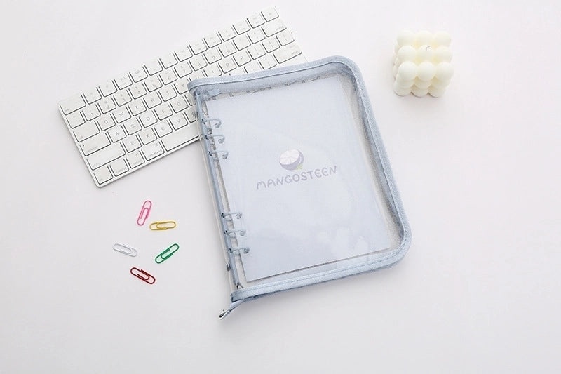 Transparent PVC Soft Shell Zippered Loose-Leaf Notebook Bag A5 A6 Style|Stationery & Office Supplies