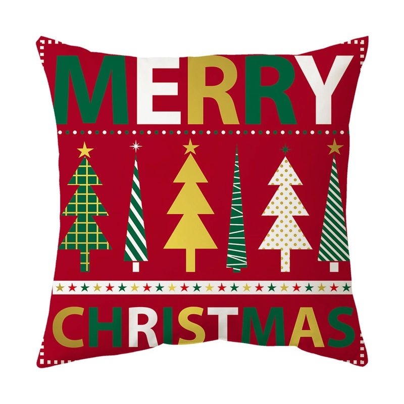Christmas Tree Santa Elk Holiday Polyester Pillow Covers|Home Decor Pillows