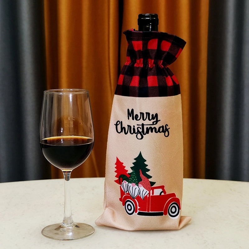 Creative Red Flower Wine Bottle Cover Christmas Decorations Hot Selling|Home & Kitchen Decorations