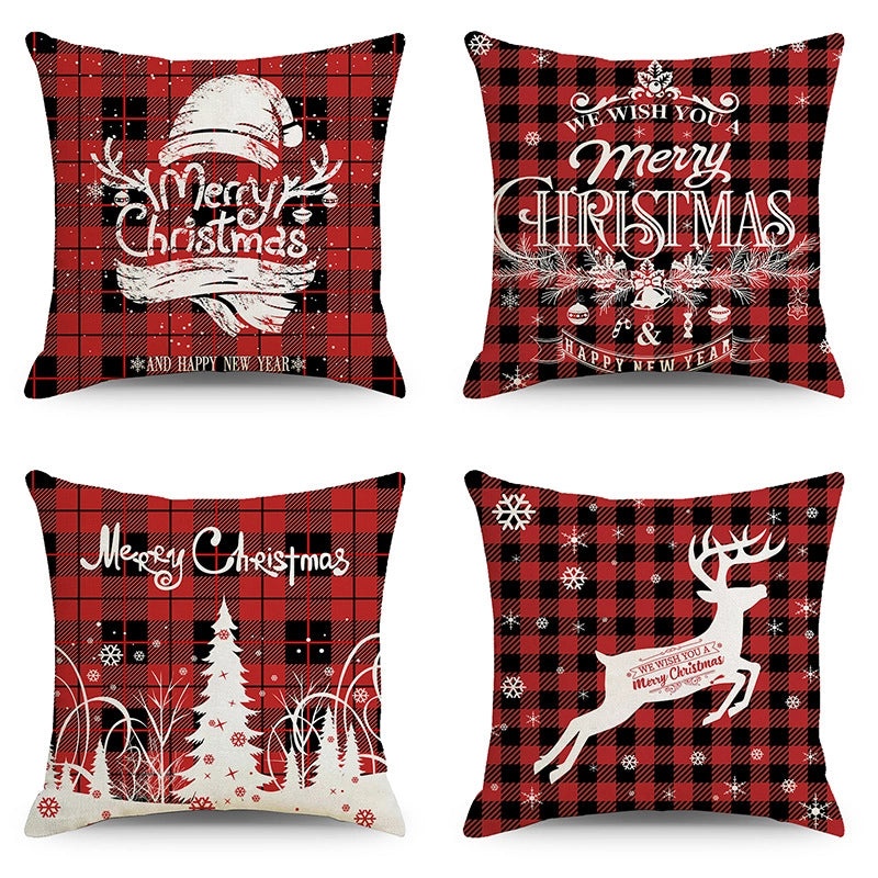 Festive Christmas Stripe Snowflake Pillow Covers | Home Decor & Living Room Accessories