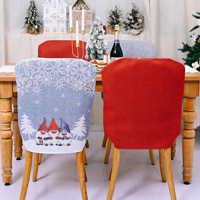Christmas Santa Claus Snowflake Chair Cover Party Decoration Nonwoven Christmas Table Decor|Holiday Party Supplies