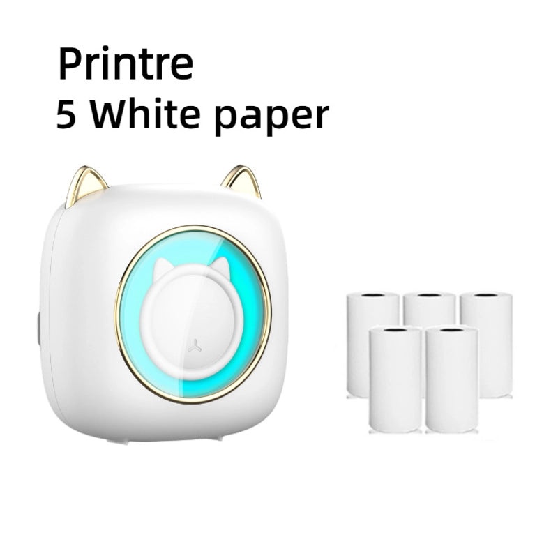 Portable Mini Thermal Printer with Cat Ear Design Inkless Label Maker|Electronics & Office Equipment
