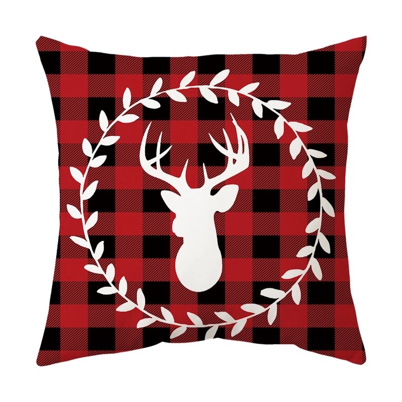 Festive Christmas Tree Snowflake Elk Plush Cushion Covers for Home Decor|Home Decor & Accessories