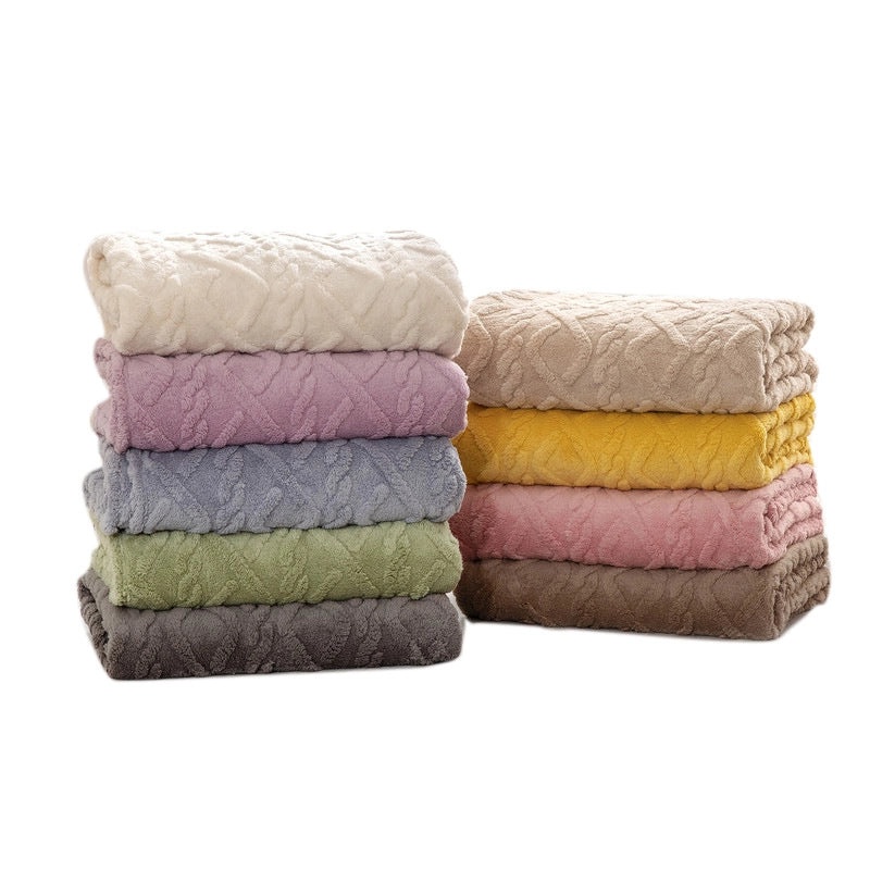 Cozy Solid Color Lambswool Fleece Blanket for All Seasons|Home Textiles & Bedding