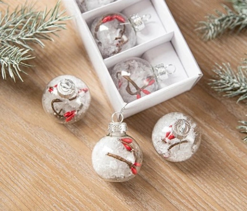 Christmas Clear Glass Ball Ornaments for Indoor Hanging Decor | Christmas Decorations