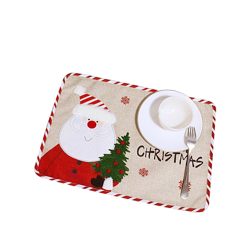 Festive Snowman Embroidered Christmas Table Mat|Home Decor & Kitchen Accessories