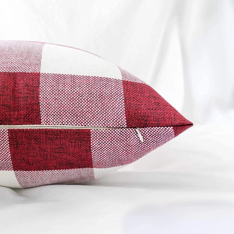 Plaid Cotton Linen Pillow Covers for Home Decor | Home Textiles & Bedding