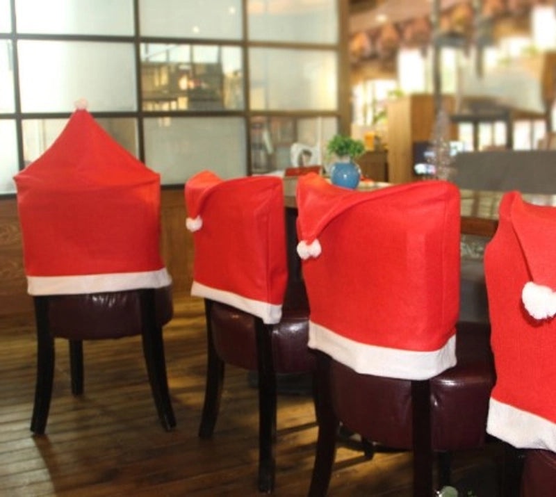 Festive Solid Color Chair Cover for Christmas Party | Home Decor & Party Supplies