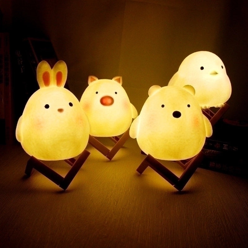 Adorable Bear and Duck Vinyl Night Lights for Indoor Birthday Decor|Home Decor Lighting