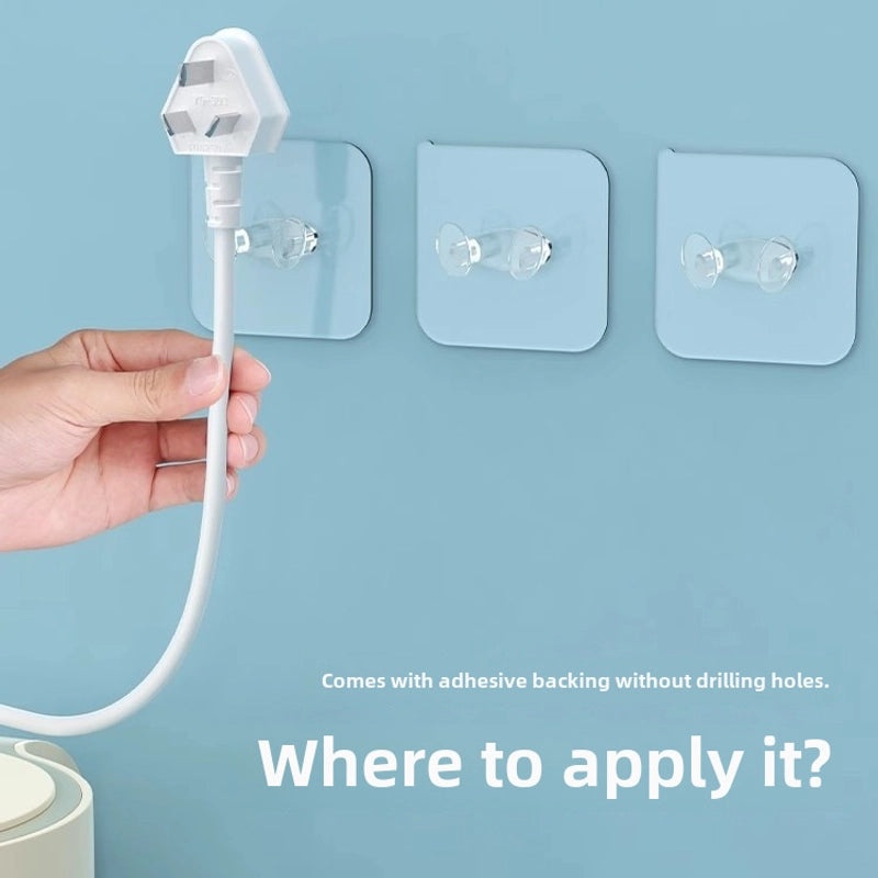 Strong Transparent Adhesive Hook Punch-Free Seamless Load-Bearing Kitchen Hook | Home Organization