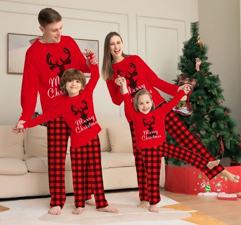 Christmas Reindeer Themed Cozy Home Pajamas|Christmas Pajamas