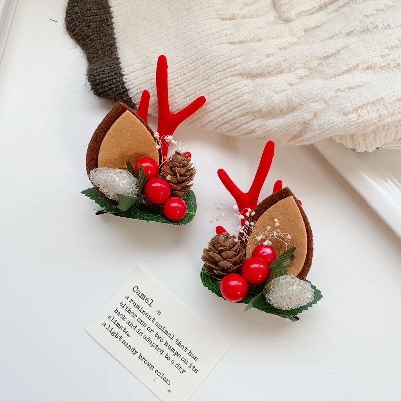 Festive Reindeer Antler Hair Clip for Daily Wear|Hair Accessories
