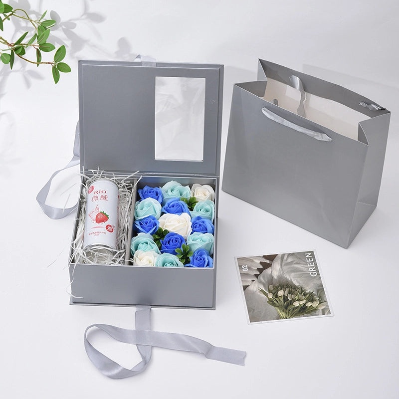 Transparent PVC Rose Gift Box with Window | Flower Gift Packaging