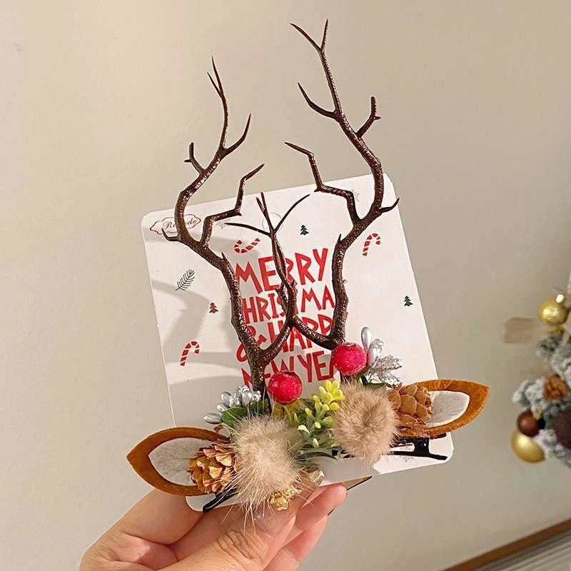 Festive Reindeer Antler Hair Clip for Daily Wear|Holiday Accessories