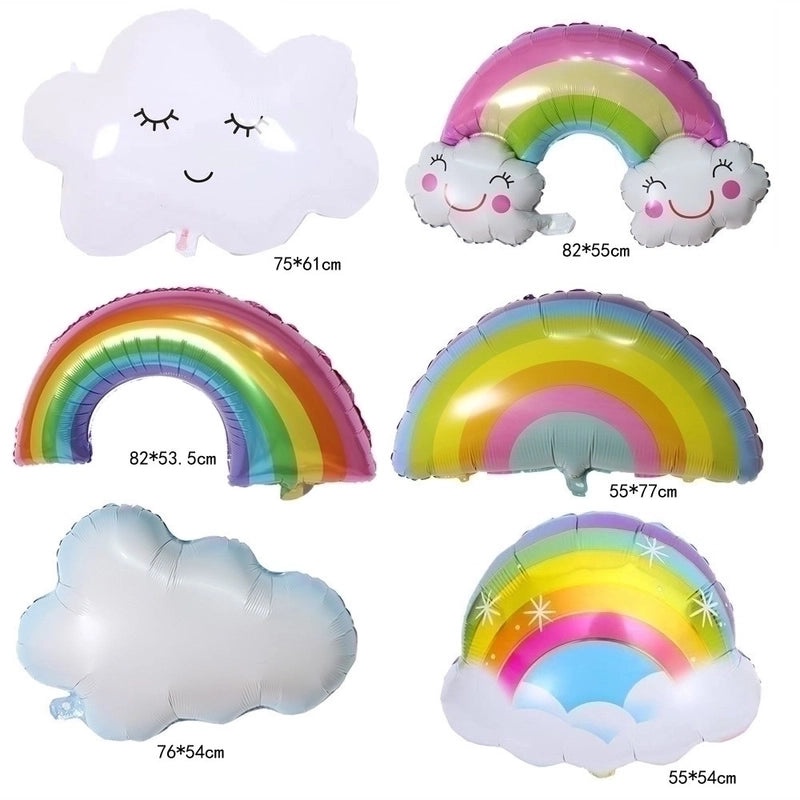 50-Piece Cloud-Shaped Aluminum Foil Balloons Set for Party Decorations|Party Supplies