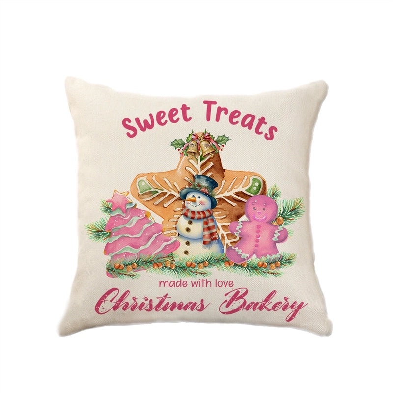 Christmas Holiday Letter Polyester Pillow Covers Couch Sofa Decoration|Home Decor Cushion Covers