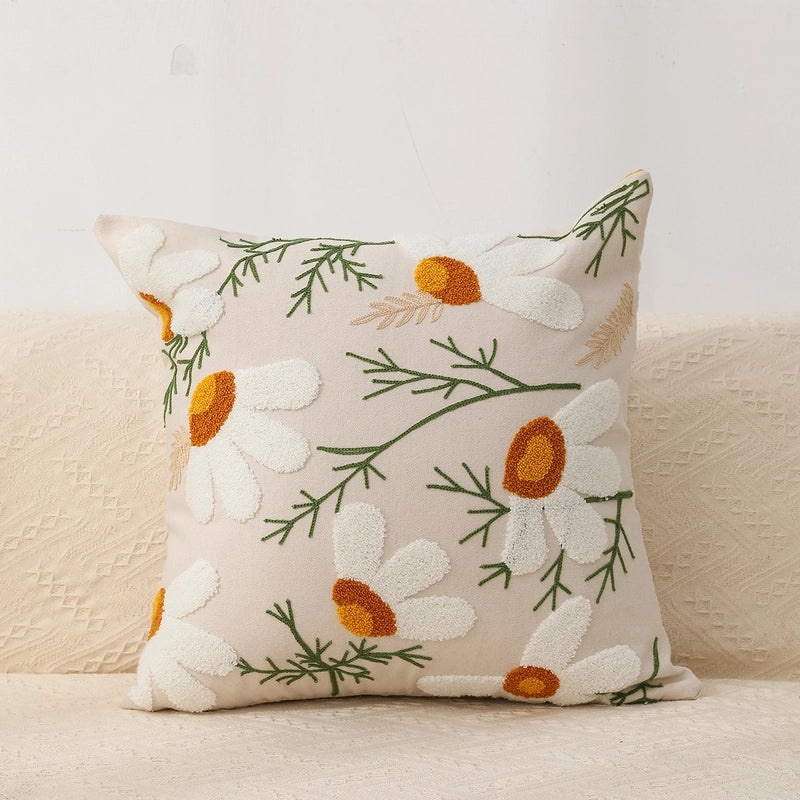 Geometric Floral Tufted Pillow Covers for Couch and Sofa | Home Decor Accessories