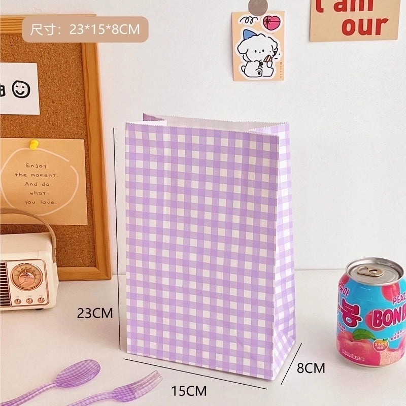 Plaid Kraft Paper Birthday Gift Bag Single Piece | Birthday Gift Bags