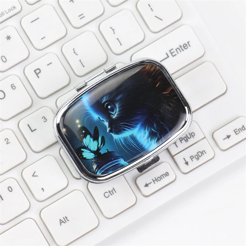 Portable Metal Two-Compartment Mini Storage Box for Jewelry and Medicine | Jewelry Storage Boxes