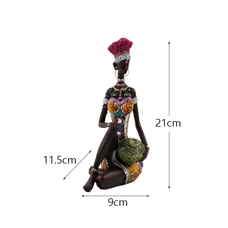 Christmas Retro African Style Human Figure Synthetic Resin Sculpture for Home Decor|Home Decor