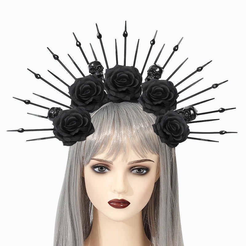 Gothic Halloween Floral Punk Headband for Party Festival | Hair Accessories