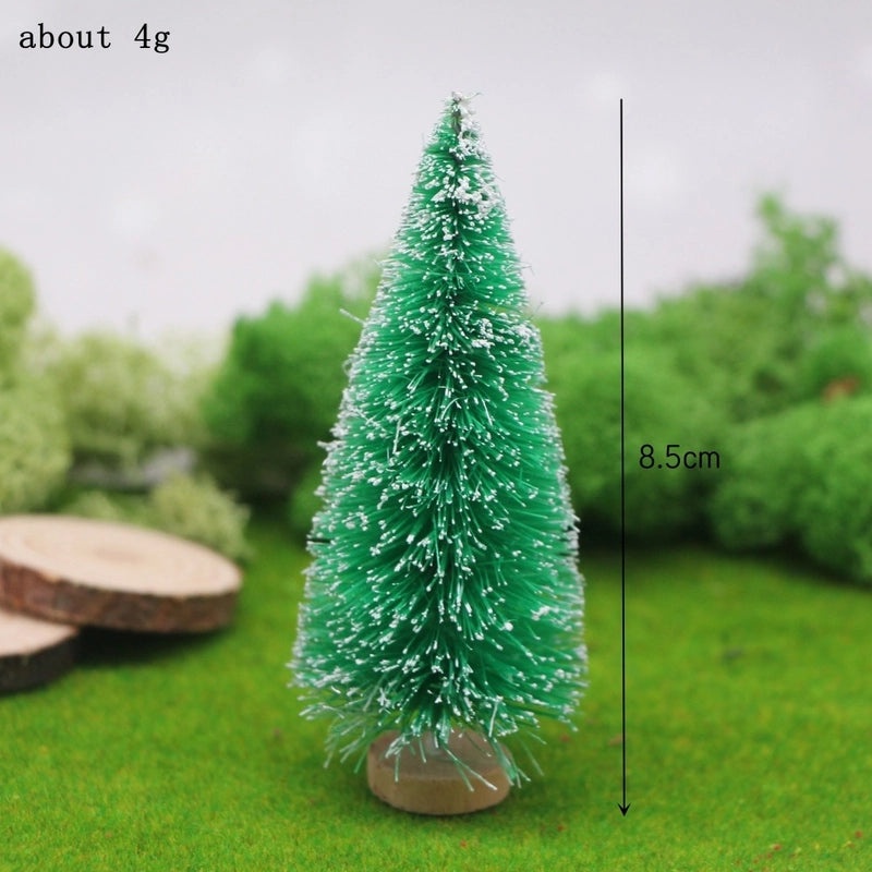 Miniature Snow Tower Pine Christmas Tree with Sisal Silk for Dollhouse Scene | Home Decor & Miniatures
