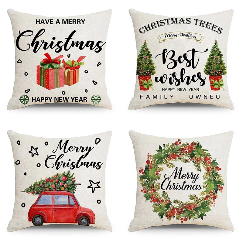 Festive Christmas Stripe Snowflake Pillow Covers | Home Decor & Living Room Accessories