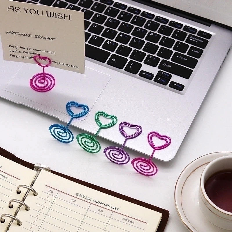 Geometric Heart Shape Metal Place Card Holder Minimalist Daily Use | Home Decor Accessories