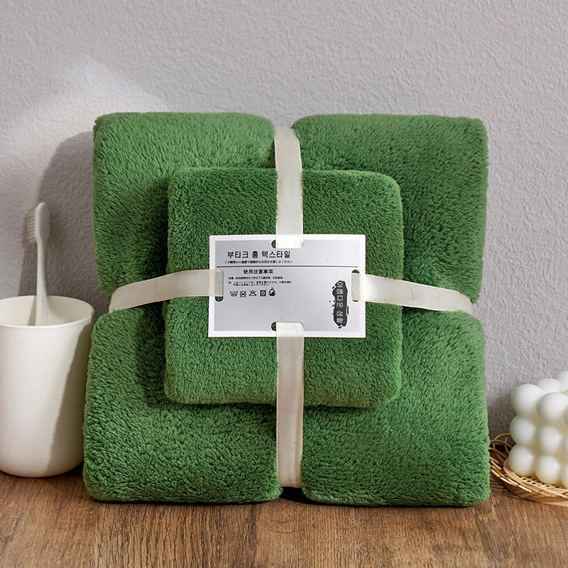 Coral Fleece Bath Towel Set for Mom Thick Absorbent Two-Piece Towel Gift|Home & Bath