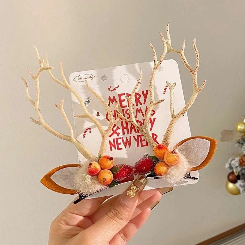 Festive Reindeer Antler Hair Clip for Daily Wear|Holiday Accessories