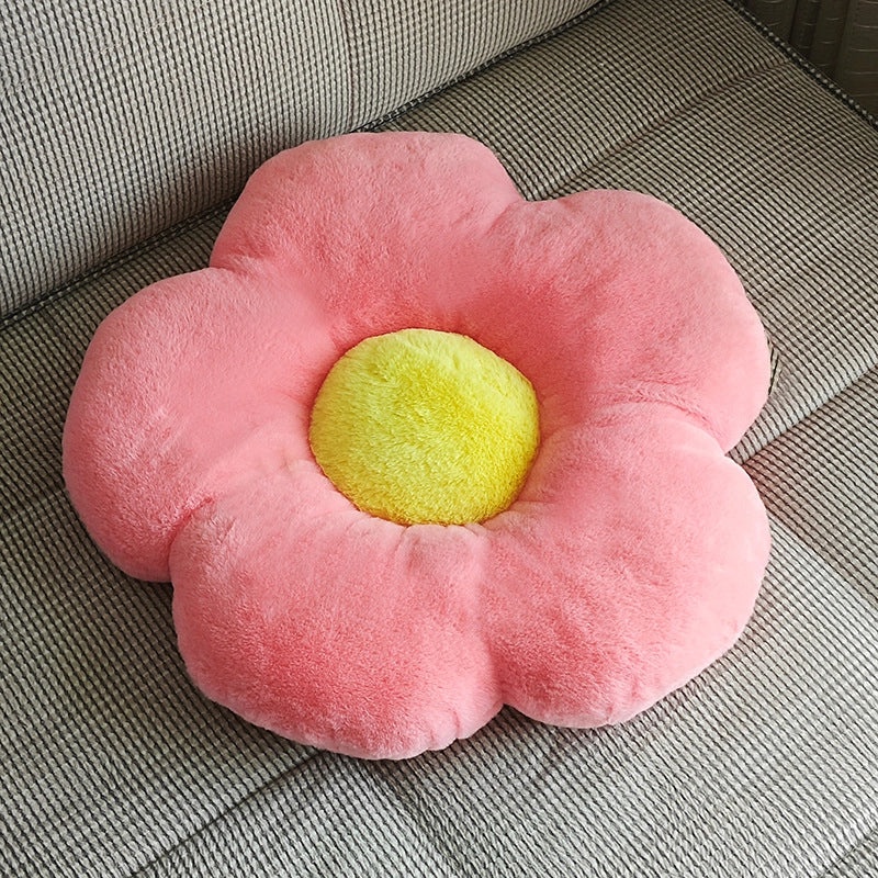 Fluffy Rabbit Hair Flower Cushion for Office, Sofa, Student Chair | Home Decor Cushions