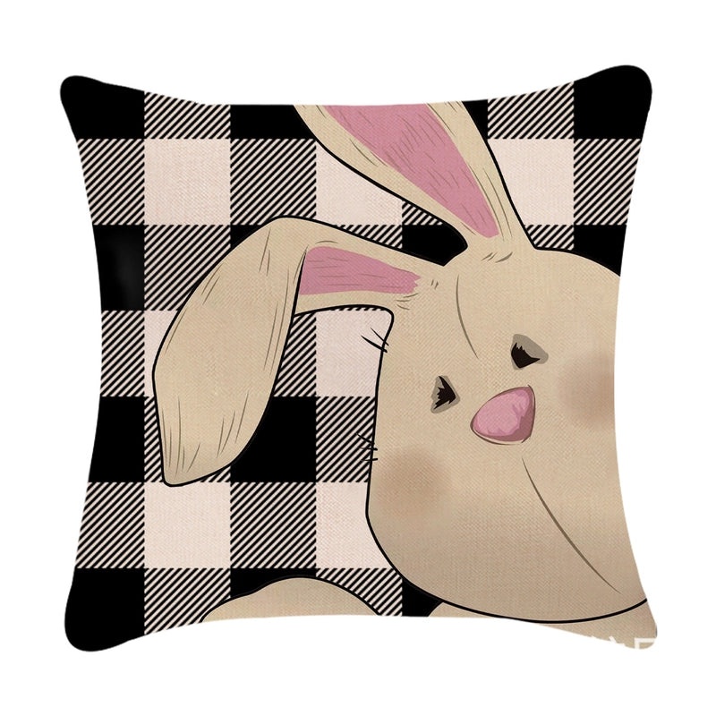 Minimalist Easter Rabbit Linen Pillow Covers for Couch and Sofa Decor | Home Decor Accessories