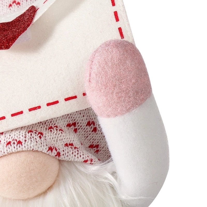 Stylish Faceless Dwarf Rudolph Doll with Heart Pattern | Holiday Home Decorations